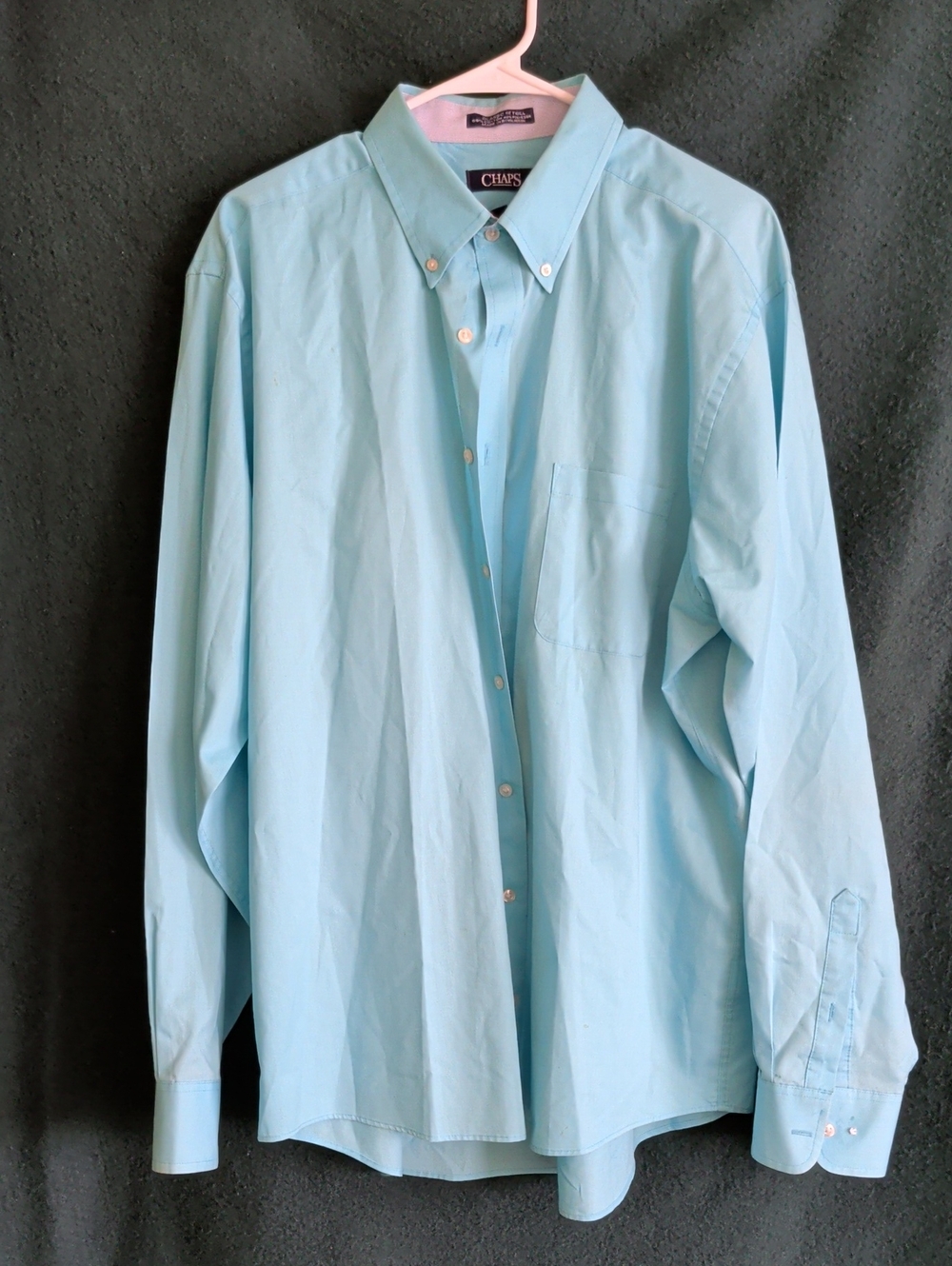 Chaps Men’s Light Blue Button-Down Dress Shirt - Classic Solid